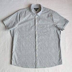 Marc Anthony Luxury Slim Fit Cotton Light Blue Floral Button Down Shirt XXL